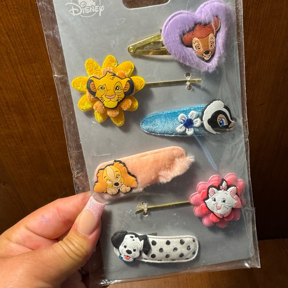 Disney Character Hair Clip Set - Yellow, Purple, Pink, Blue